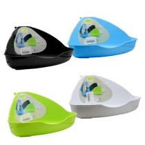 Ebi 35Cm Corner Small Pet Toilette With Mounting Hooks Low Front Litter Tray, Blue
