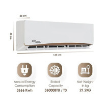 Super General 3 Ton Split Air Conditioner, SGS366GE, 1 Years Warranty