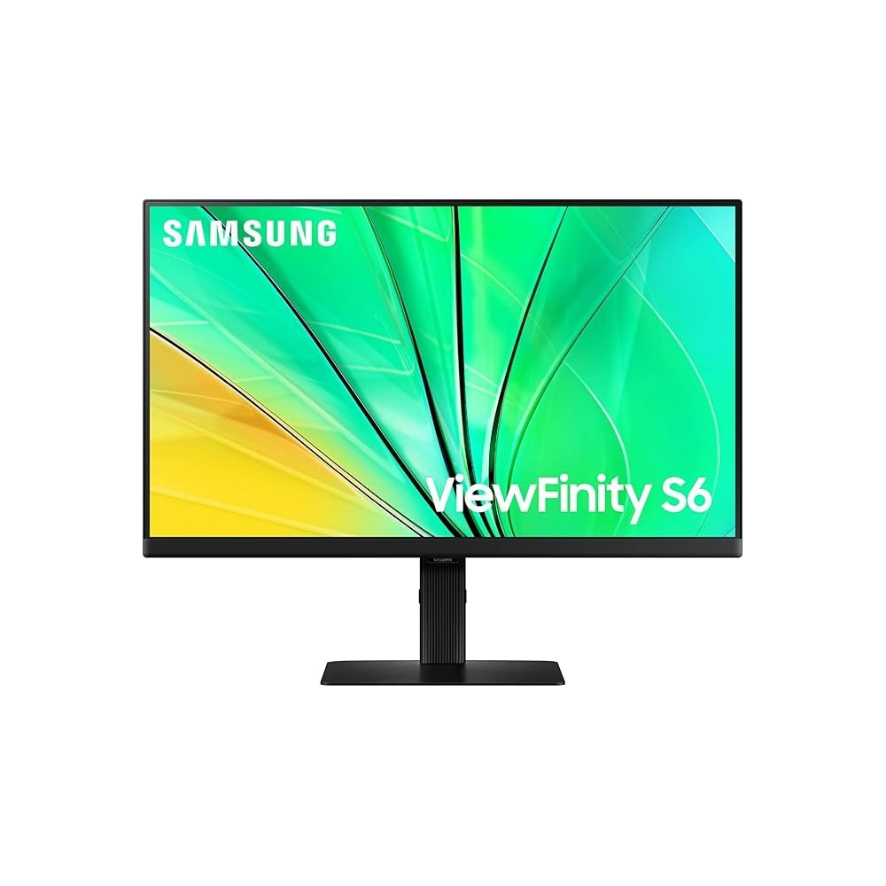 Samsung 24 Inch ViewFinity S6 (S60D) Series QHD High Resolution Computer Monitor, 100Hz, HDR10, Multiple Ports W/HDMI, DisplayPort, USB-A, Easy Setup, Height Adjustable Stand, LS24D606EANXZA, 2024