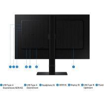 Samsung 24 Inch ViewFinity S6 (S60D) Series QHD High Resolution Computer Monitor, 100Hz, HDR10, Multiple Ports W/HDMI, DisplayPort, USB-A, Easy Setup, Height Adjustable Stand, LS24D606EANXZA, 2024