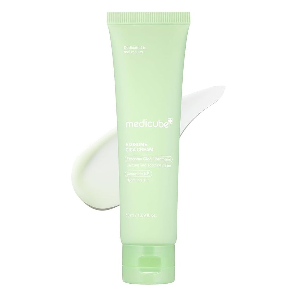 Medicube Exosome Cica Tea Tree Cream For Sensitive Skin With Centella Asiatica Help Reduce Redness And Breakouts, Low-Irritating, Moisturizing Daily Texture Care, Korean Skincare, 50 Ml