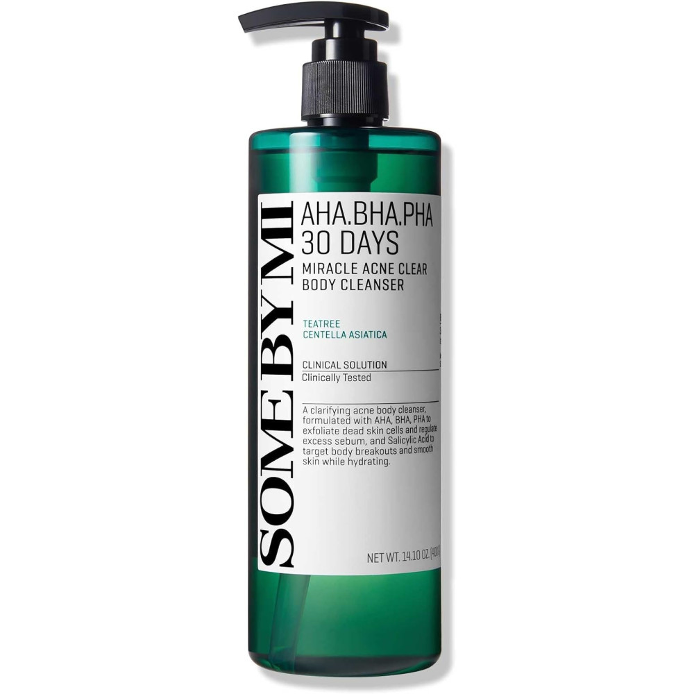 Some By Mi Aha Bha Pha 30 Days Miracle Acne Clear Body Cleanser, Daily Body Wash For Acne Prone Skin, Mild Exfoliating Effect, Deep Cleanses Sebum And Dead Cells, 400Ml