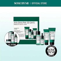 Some By Mi Aha Bha Pha 30Days Miracle Ac Sos Kit, Includes Toner 30Ml + Serum 10Ml + Cream 20G + Foam 30Ml, Mild Exfoliating Daily Skin Care Set For Skin Wastes, Sebum, Oiliness Care