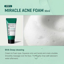 Some By Mi Aha Bha Pha 30Days Miracle Ac Sos Kit, Includes Toner 30Ml + Serum 10Ml + Cream 20G + Foam 30Ml, Mild Exfoliating Daily Skin Care Set For Skin Wastes, Sebum, Oiliness Care