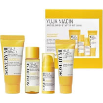 Some By Mi Yuja Niacin Anti-Blemish Starter Kit, Set Of 4 Travel Kit, Includes Toner 30Ml + Serum 10Ml + Gel Cream 30G + Sleeping Mask 20G, For Natural Brightning Of Skin