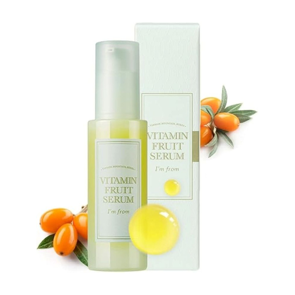 I'M From Vitamin Fruit Serum 30Ml, 74Percentage Sea Buckthorn With 1032Mg Vitamin C, Glow, Smooth, Soft Skin, Light Texture, Korean Vitamin C Serum