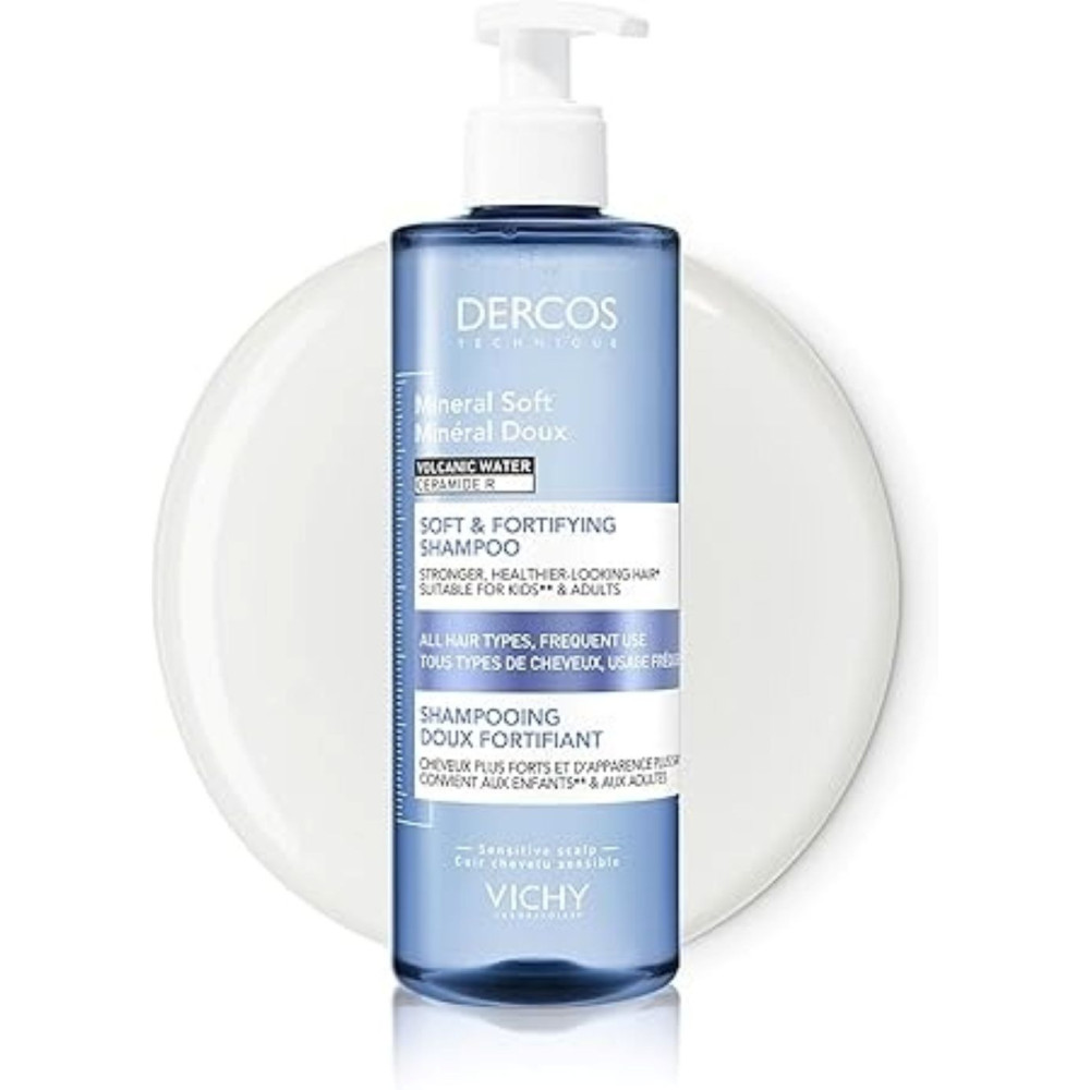 Vichy Dercos Mineral Doux Shampooing Doux Fortifiant, 400 Ml