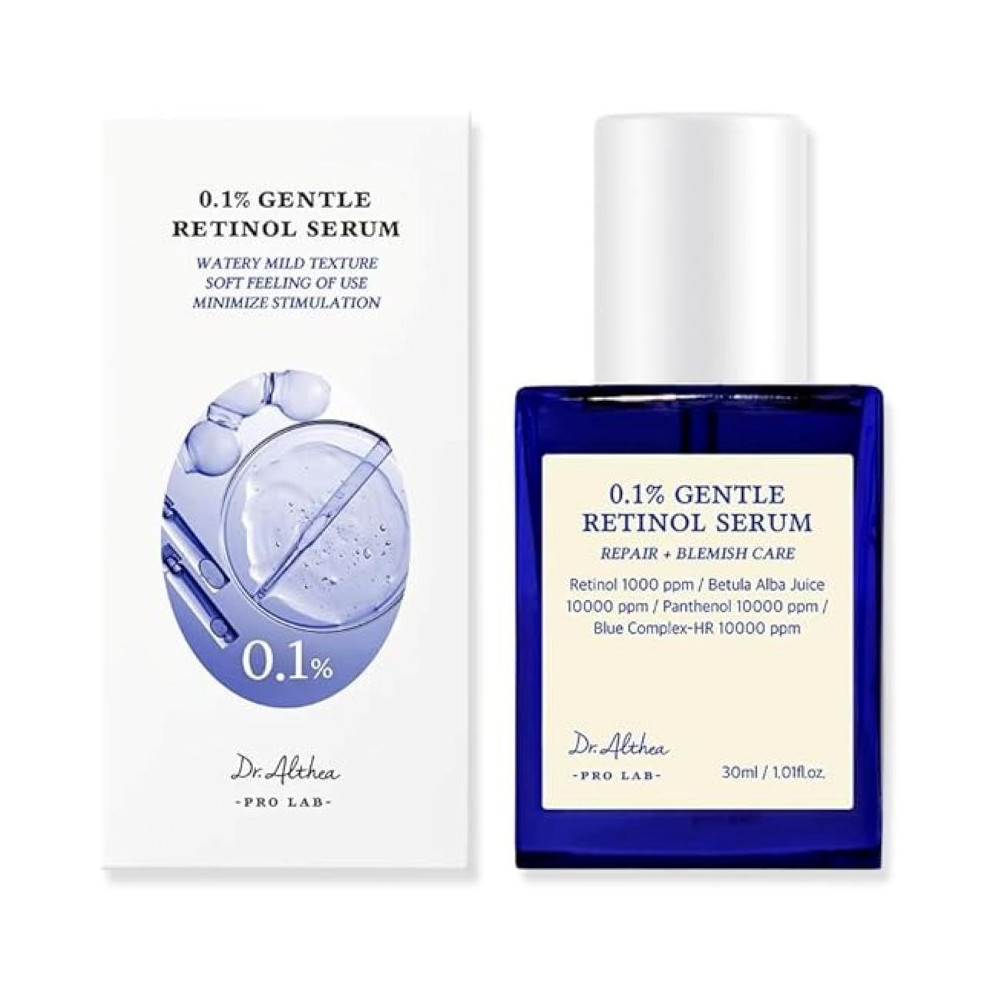 Dr.Althea 0.1 Gentle Retinol Serum, 30 Ml, Korean Skincare, Reduce Wrinkles, Fine Lines, And Signs Of Aging, Gentle Skincare For Day And Night