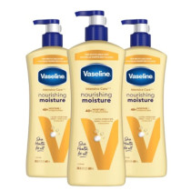 Vaselineintensive Care Nourishing Moisture Body Lotion, Ultra-Hydrating Lipids + Pure Oat Extract For Dry Skin, For Nourished, Healthy-Looking Skin, 600 Ml, Pack Of 3