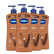 Vaseline Intensive Care Body Lotion Cocoa Radiant 4 Count For Dry Skin Lotion Made With Ultra-Hydrating Lipids And Pure Cocoa Butter For A Long-Lasting, Radiant Glow, 600 Ml