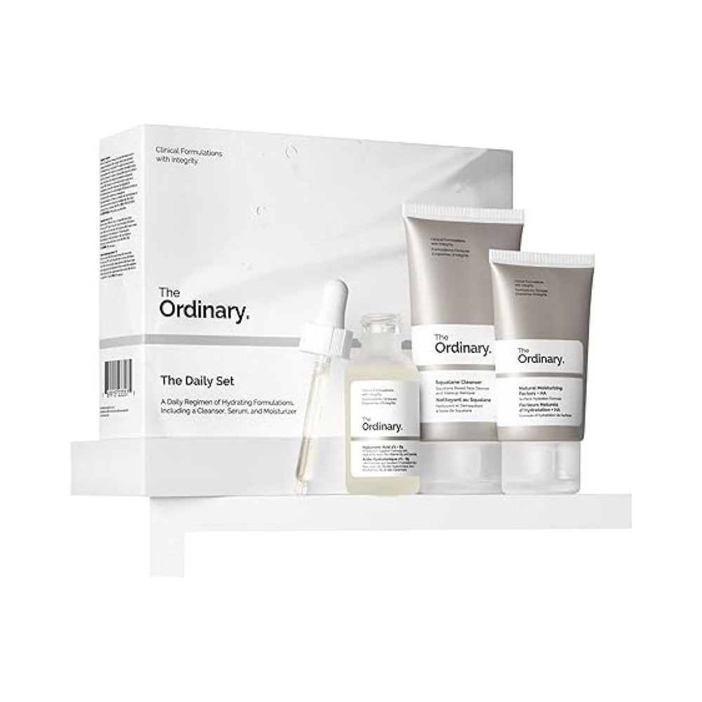 The Ordinary 3 Pieces Daily Set Squalene Cleanser, Hyaluronic Acid 2 Percent +B5 With Natural Moisturizing Factors + Ha