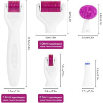 Lophe 6 In 1 Derma Roller Kit, Professional Microneedling Titanium Roller With Disassemble Working Heads