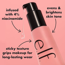 E.L.F. Power Grip Primer + 4% Niacinamide, Gel-Based And Hydrating Face Primer, Evens Skin And Brightens, Grips Makeup, Vegan And Cruelty-Free, Pink, Pack Of 1, 24 Ml