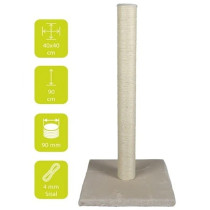 Ebi Scratching Tree Classic High Post For Cats, White, 40 X 40 X 90Cm