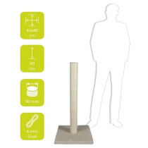 Ebi Scratching Tree Classic High Post For Cats, White, 40 X 40 X 90Cm