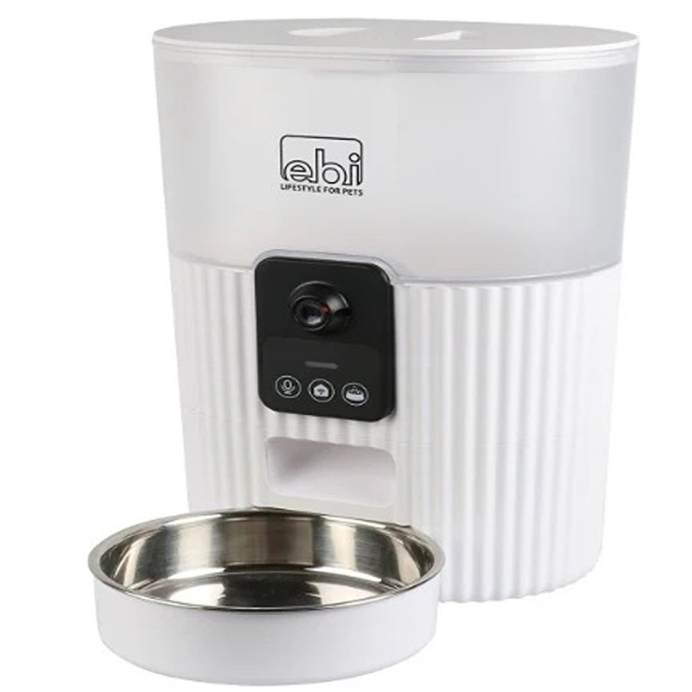 Ebi 3.5L Kualo Smart Feeder With Camera For Dogs And Cats, White
