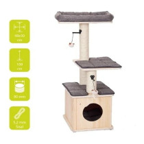 Ebi Comfort Oslo Cat Tree, Grey, 48 X 38 X 109Cm