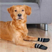 Trixie M-L Size Sock with Rubber Coating For Dogs, Grey