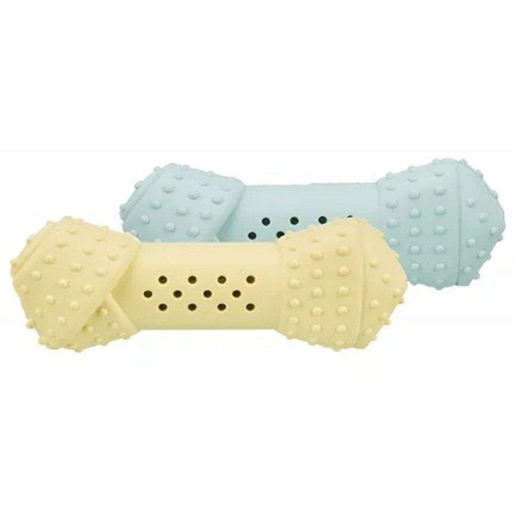 Trixie 10cm, Junior Cooling Bone Natural Rubber Toy For Dogs, Yellow