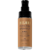 Milani Conceal Perfect 2-In-1 Foundation Concealer, 12 Spiced Almond, 30 Ml
