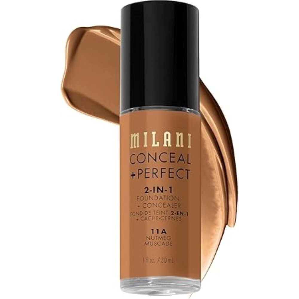 Milani Conceal Perfect 2-In-1 Foundation Concealer, 11A Nutmeg, 30 Ml