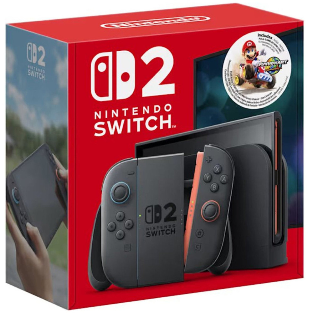 Nintendo Switch 2 Console 2025, 12GB RAM, 256GB Storage, 2 Controllers with Mario Kart World International Version