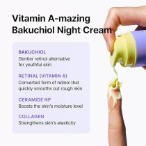 By Wishtrend Vitamin A-Mazing Bakuchiol Night Cream, Retinal Moisturizer To Start Well-Aging, Retinol, Night Treatment For Fine Line, Saggy, Dry Skin For Sensitive Skin, 30G