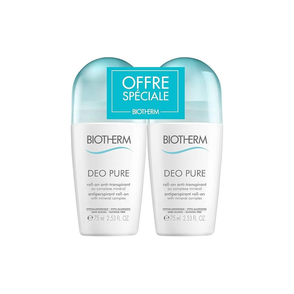 Biotherm Deo Pure Antiperspirant Roll-On, 2 x 75Ml