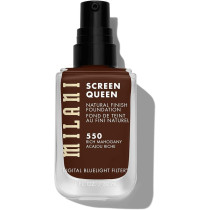 Milani Screen Queen Liquid Foundation Makeup - Cruelty Free Foundation With Digital Bluelight Filter Technology (550 Rich Mahogany)