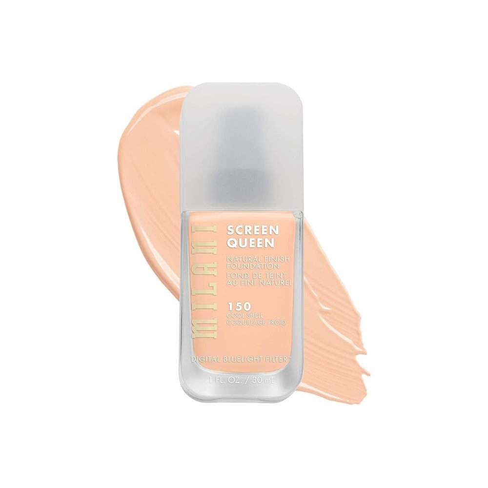 Milani Screen Queen Liquid Foundation Makeup - Cruelty Free Foundation With Digital Bluelight Filter Technology (150 Cool Shell)