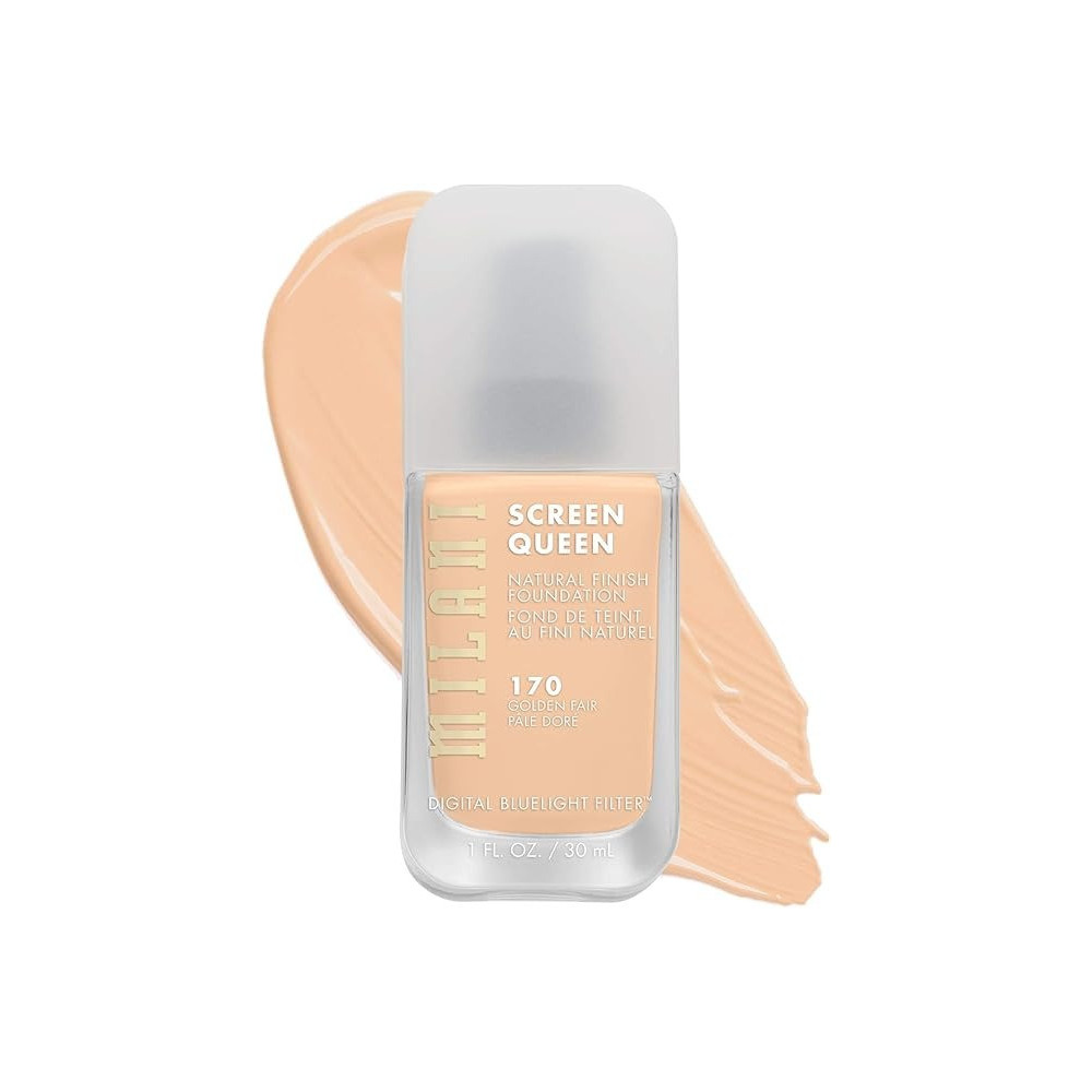 Milani Screen Queen Liquid Foundation Makeup - Cruelty Free Foundation With Digital Bluelight Filter Technology (170 Golden Fair)