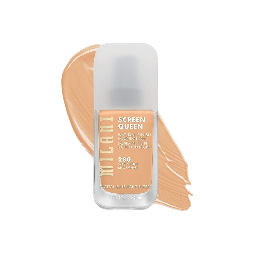 Milani Screen Queen Liquid Foundation Makeup - Cruelty Free Foundation With Digital Bluelight Filter Technology (280 Warm Beige)