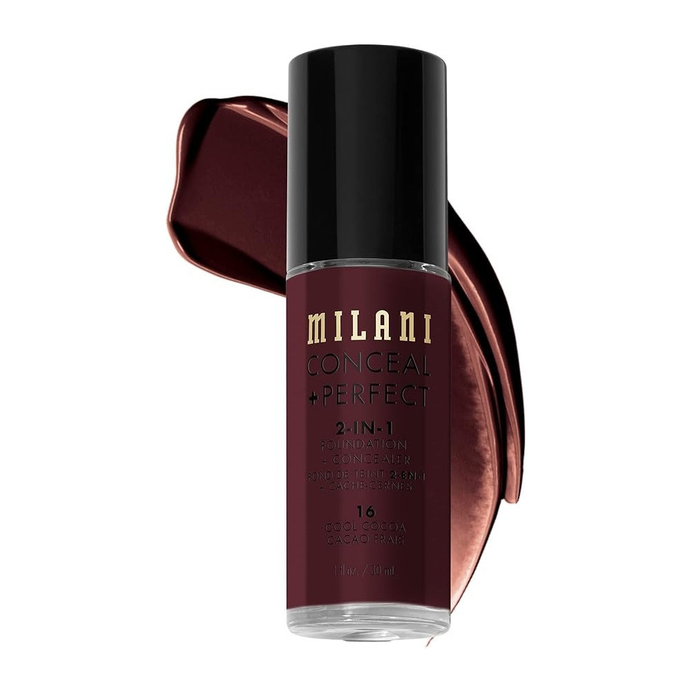 Milani Conceal + Perfect Liquid Foundation - 16 Cool Cocoa, 30 Ml