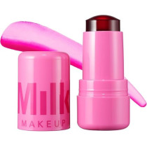 Milk Makeup Cooling Water Jelly Tint Lip + Cheek Blush Stain (Burst - Poppy Pink), 5 G