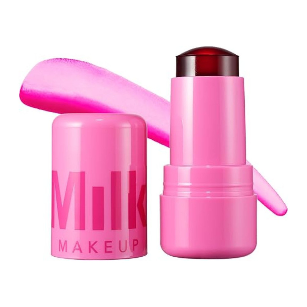 Milk Makeup Cooling Water Jelly Tint Lip + Cheek Blush Stain (Burst - Poppy Pink), 5 G