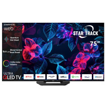 Star Track Ultra QLED TV 75 inch 4K HDR10+ WebOS Metal Central Base Stand| 110% Color Volume with Quantum dot| 400 Nits Ultra Bright Display| Dolby Vision Atmos| Air Mouse Remote| Apple AirPlay & Home