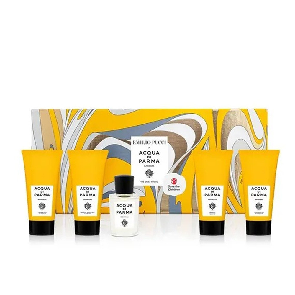 Acqua Di Parma Barbiere Men Set Eau De Cologn 20Ml + (Shampoo + Save Chidren + After Shave + Face Wash) 4 X 40Ml