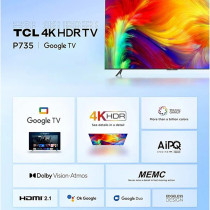 TCL 98 inch Android Smart TV - 4K, 98P745, 1 Years Warranty