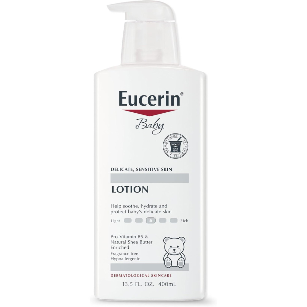 Eucerin Baby Body Lotion, Fragrance Free Baby Lotion, 13.5 Fl Oz/400 Ml, Pump Bottle