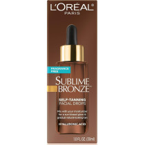 L’Oreal Paris Sublime Bronze Self Tanning Facial Drops With Hyaluronic Acid, Gradual Tan, Fragrance-Free, 1 Fl. Oz/30Ml