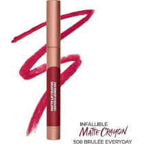 L'Oreal Paris Infallible Matte Lip Crayon, Lasting Wear, Smudge Resistant, 508 Brulee Everyday