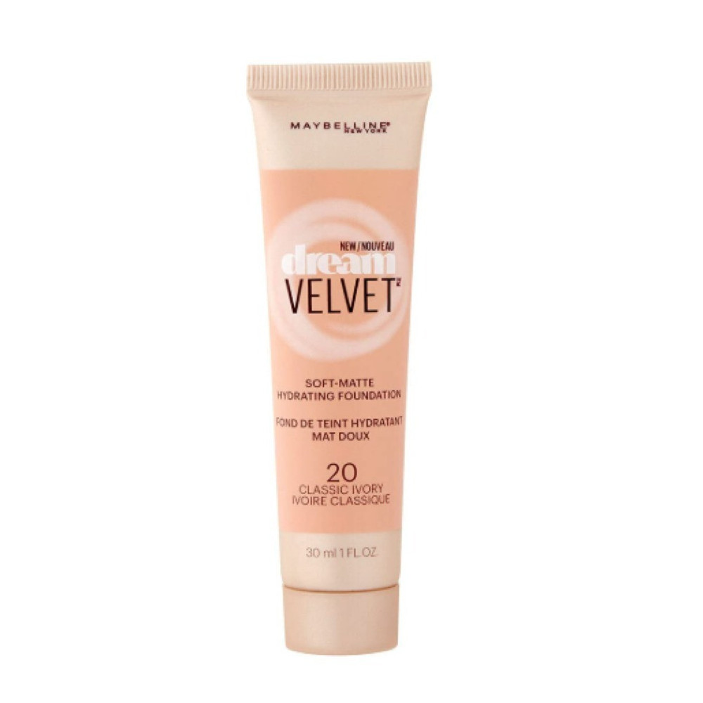 Maybelline New York Dream Velvet Foundation, 20 Classic Ivory, 30Ml