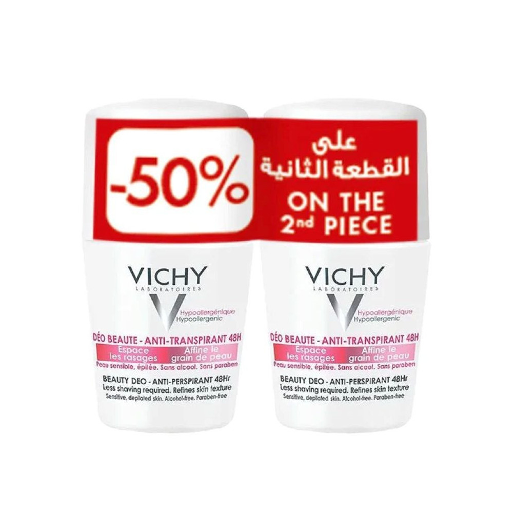 Vichy Deodorant Anti Transpirant 48H Beauty Deo Pack Of 2