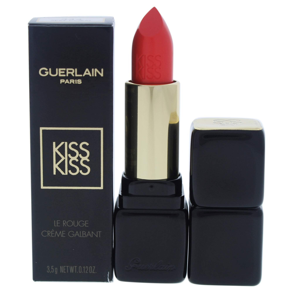 Guerlain Kiss-Kiss Shaping Cream Lip Color Lipstick For Women No. 344 Sexy Coral, 0.12 Ounce