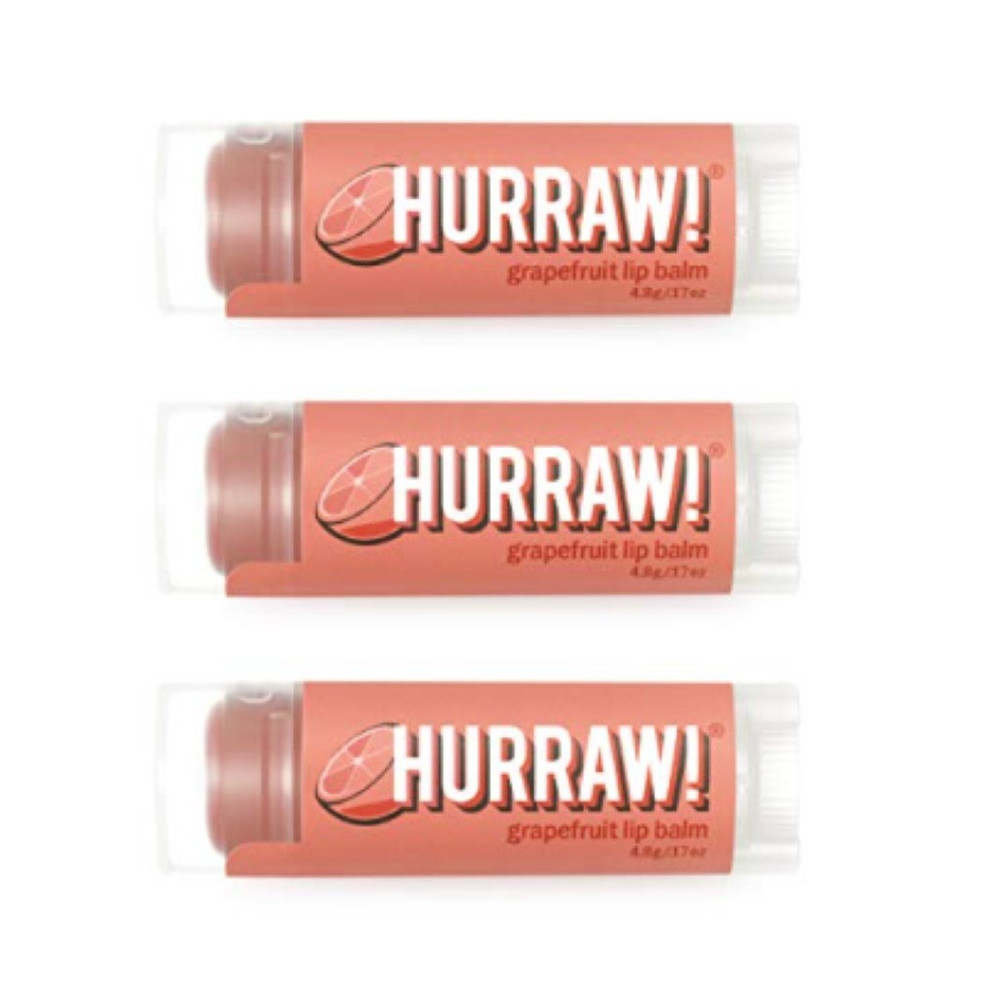 Hurraw! Grapefruit Lip Balm, 3 Pack