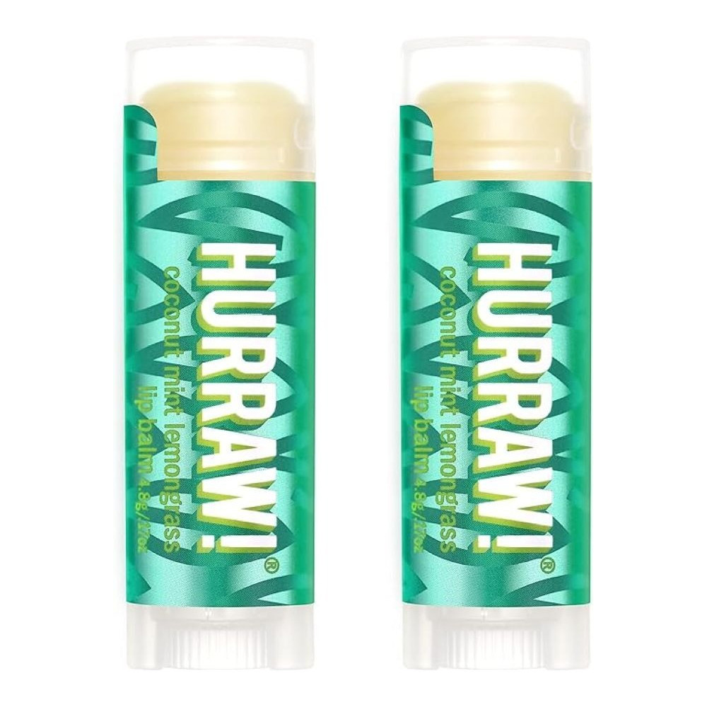Hurraw! Coconut, Mint, Lemongrass (Pitta) Lip Balm, Organic, Certified Vegan, Cruelty And Gluten Free. Non-Gmo, 100Percentage Natural Ingredients, Bee, Shea, Soy And Palm Free, 2 Pack