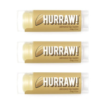 Hurraw! Almond Lip Balm, Organic Certified Vegan Cruelty And Gluten Free. Non-Gmo 100Percentage Natural Ingredients. Bee Shea Soy And Palm Free, 3 Pack