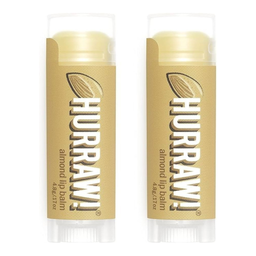 Hurraw! Almond Lip Balm, Organic Certified Vegan Cruelty And Gluten Free. Non-Gmo, 100Percentage Natural Ingredients. Bee, Shea, Soy And Palm Free, 2 Pack