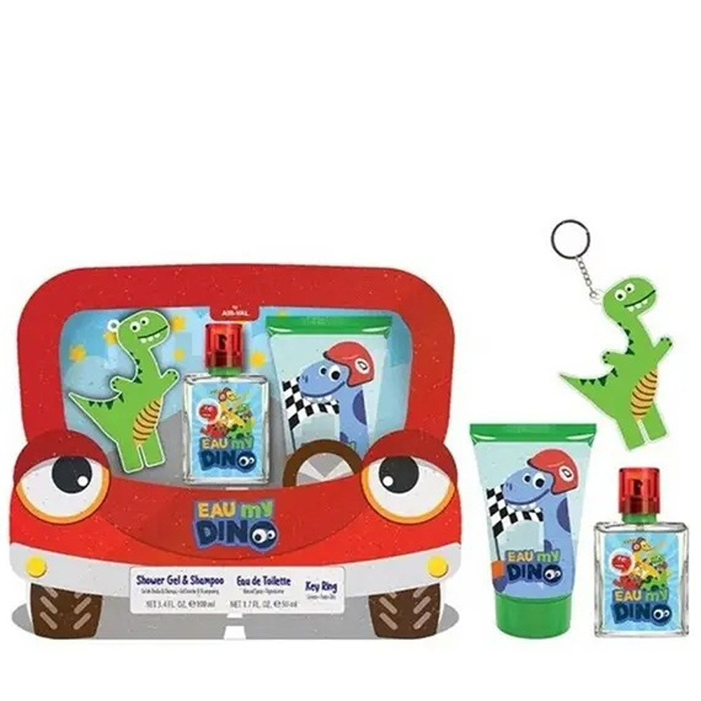 Air-Val Eau My Dino Set Edt 50Ml, Sg and Shampoo 100Ml, Key Ring