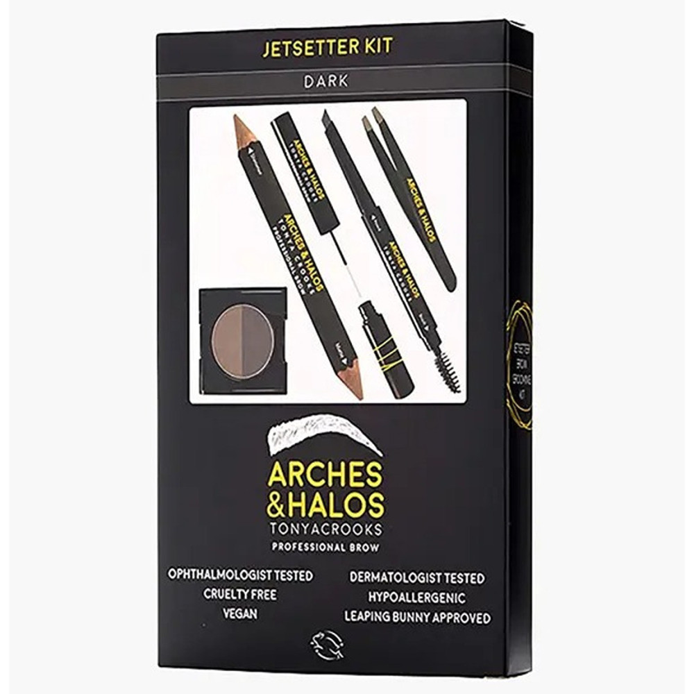 Arches And Halos Jetsetter Dark Women Eyebrow Kit Set